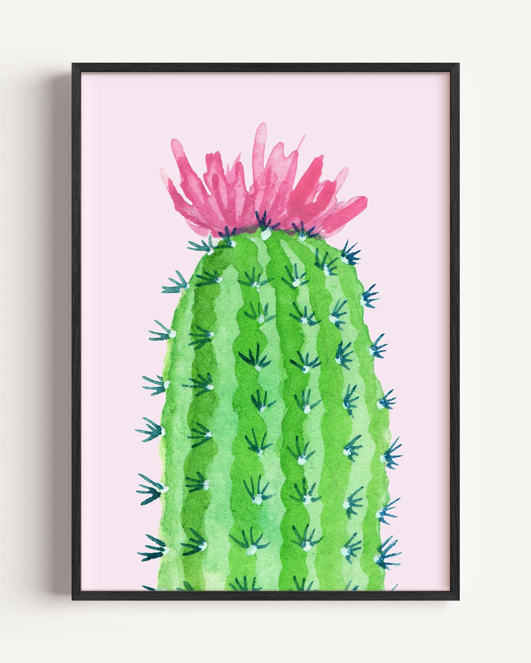 Cactus met Bloem – paas portret poster als wanddecoratie