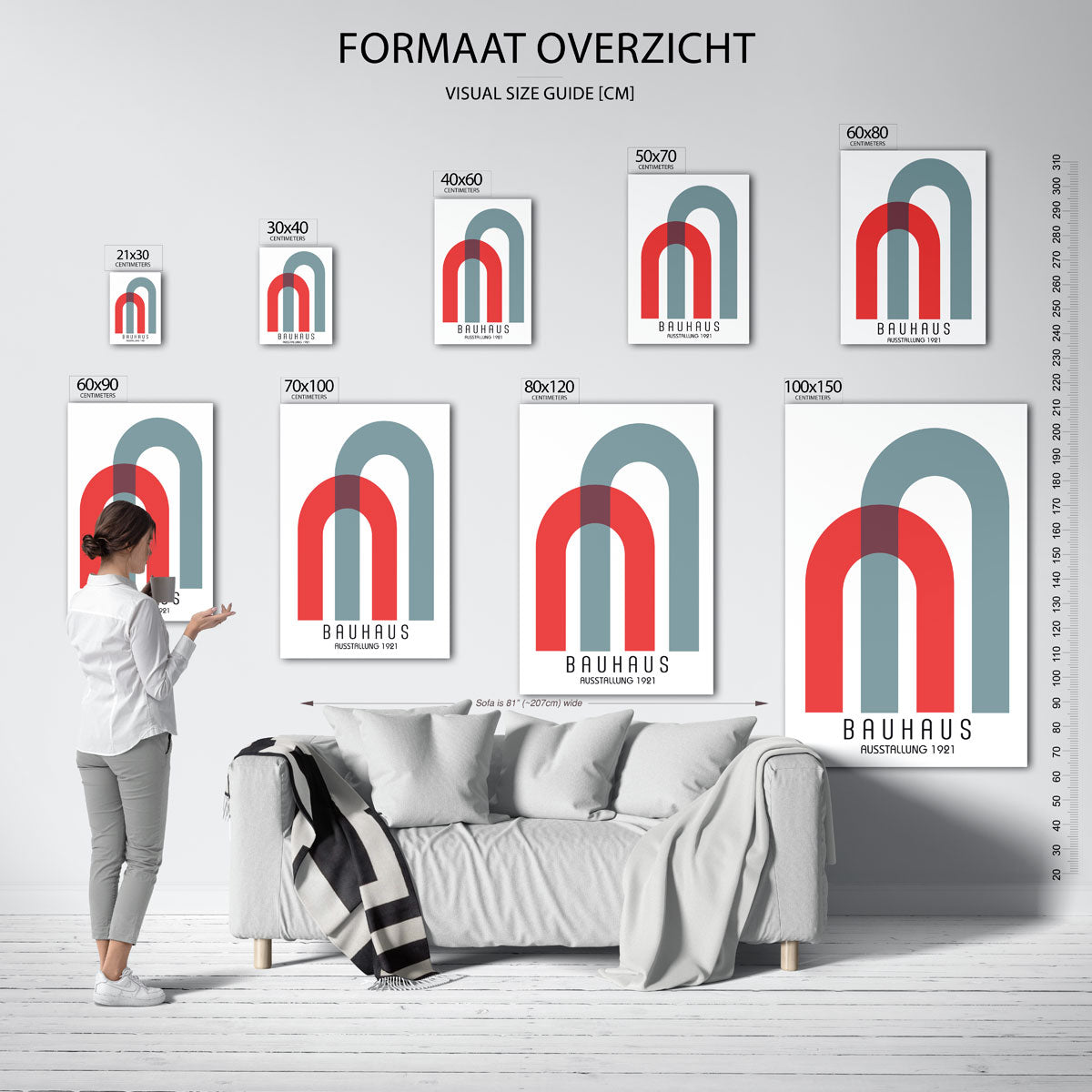 Vorm en kleur – geometrische poster in Bauhaus-stijl van WallArtistic