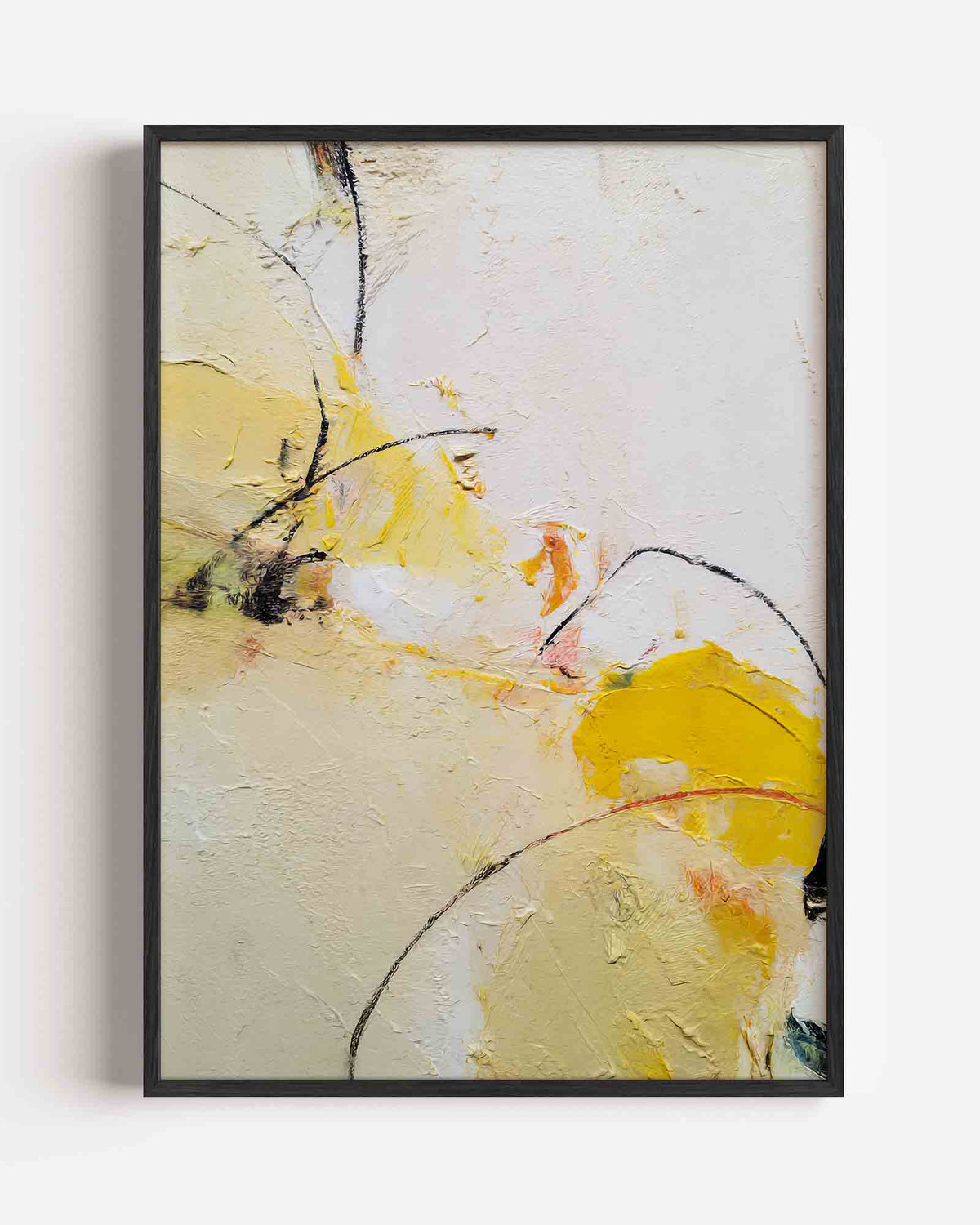 Abstracte gele vormen – dromerige illustratie poster als wanddecoratie