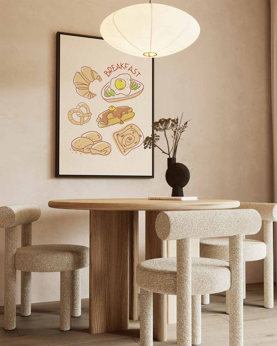 Ontbijt Illustratie – canvas wanddecoratie in portret formaat