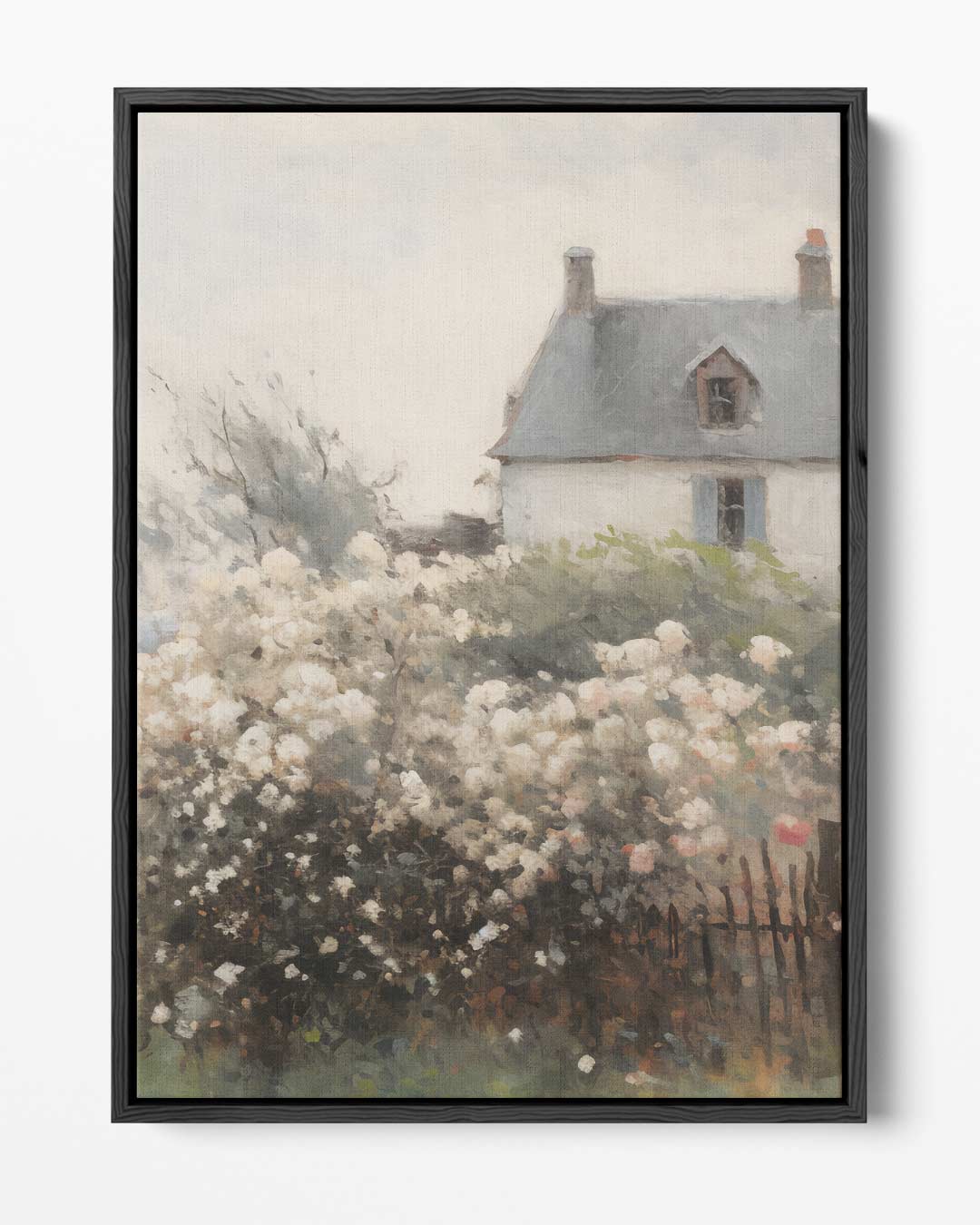 Rustieke Bloementuin bij het Landhuis – portret kunstwerk als wanddecoratie