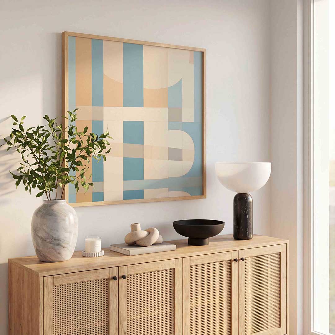 Geometrische vormen – illustratie poster in vierkant formaat