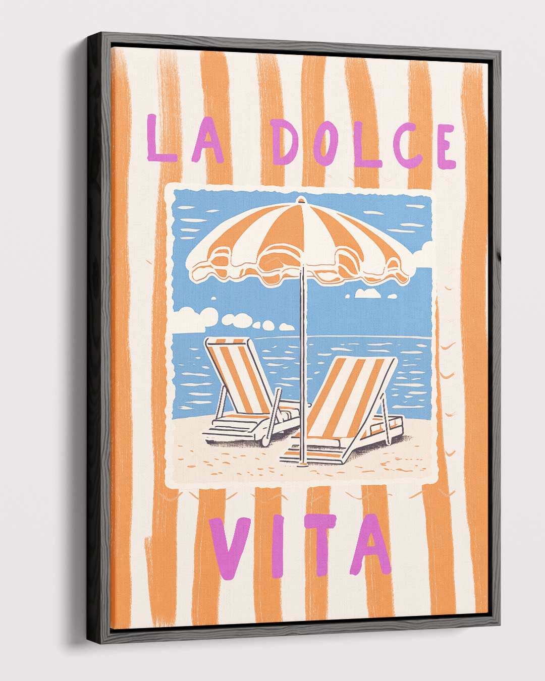La Dolce Vita Strandkunst – canvas wanddecoratie in portret formaat