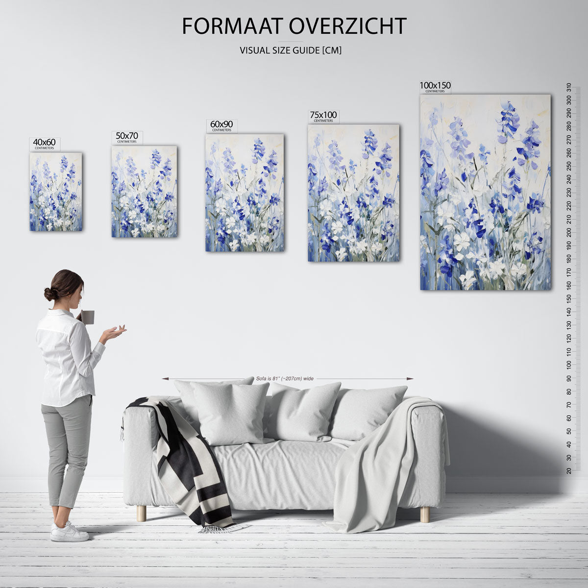 Bloemrijke harmonie – staande wanddecoratie van WallArtistic