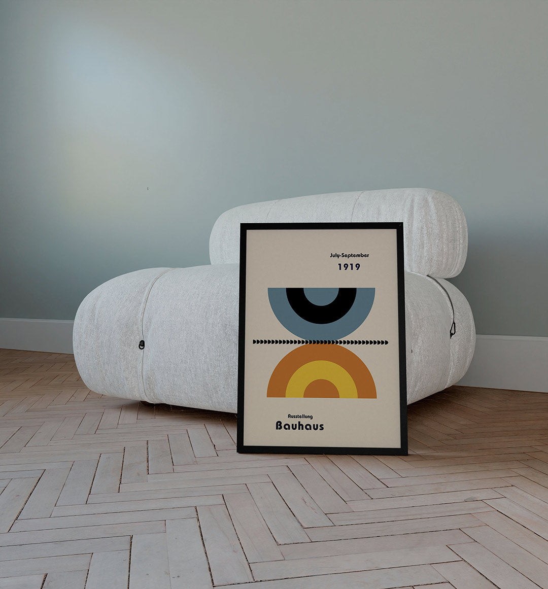 Vorm en balans – staande Bauhaus poster voor aan de muur