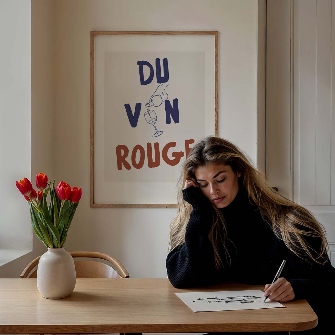 Du Vin Rouge Wijnposter – culinaire wandkunst als portret poster