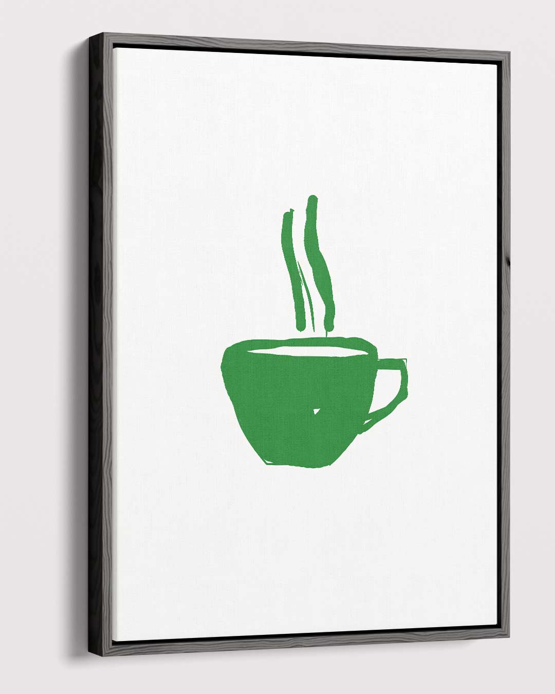 Groene Koffiekop Illustratie – dibond kunstwerk als wanddecoratie