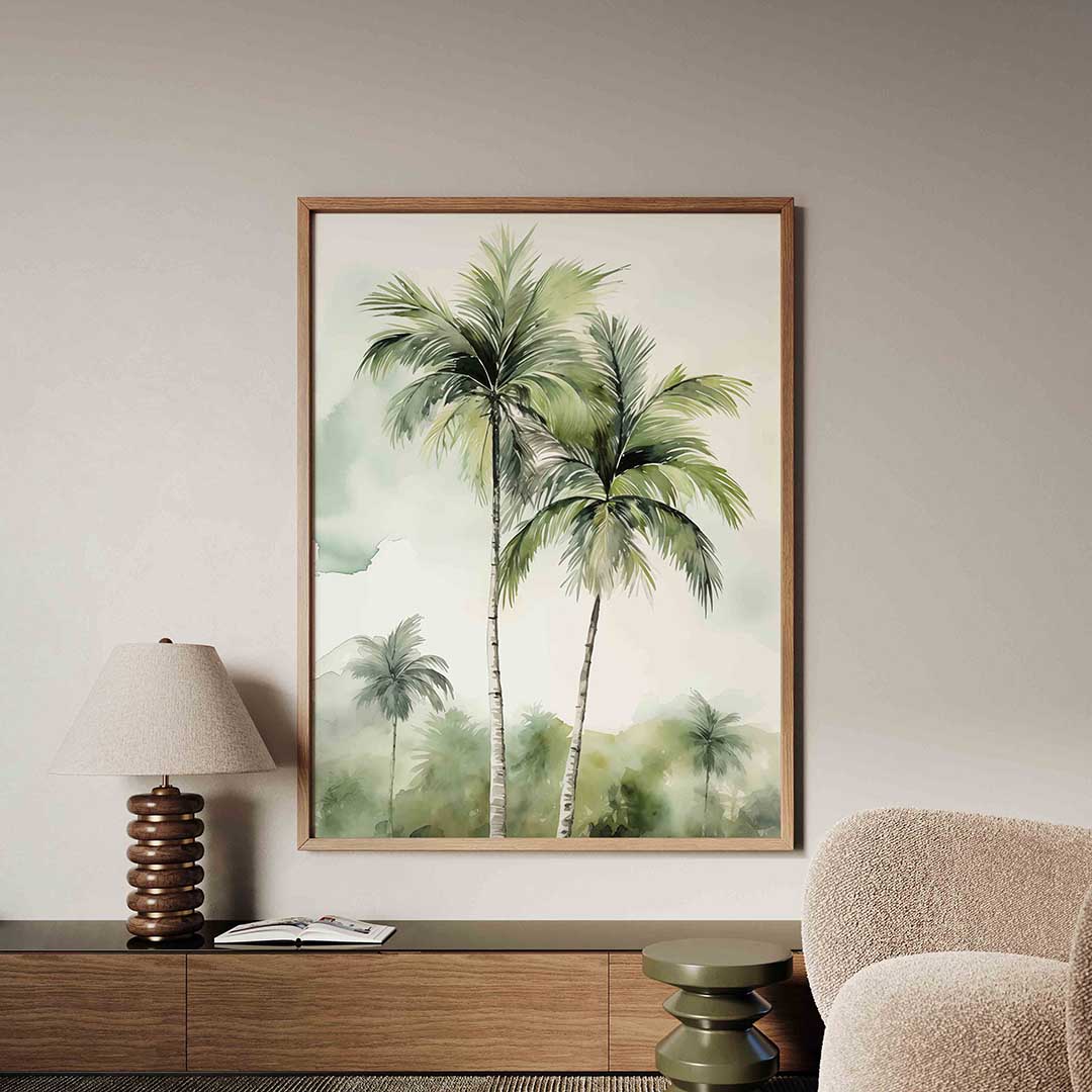 Tropische palmbomen – tropische jungle poster in staand formaat