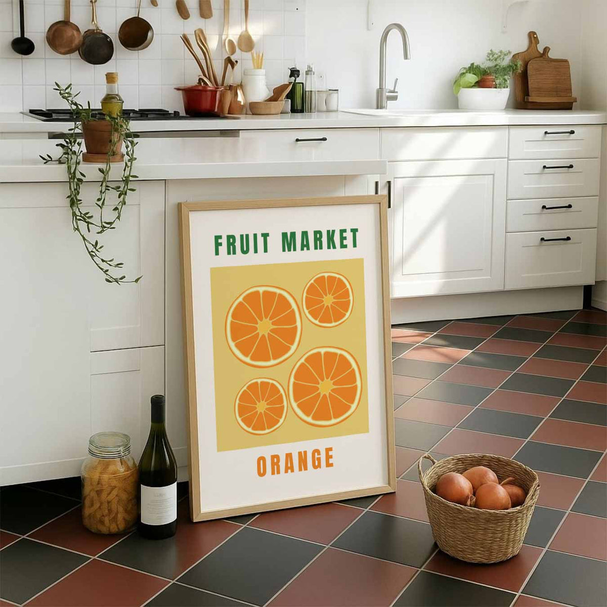 Verfrissende Sinaasappelposter – staande muurposter voor keuken of eethoek