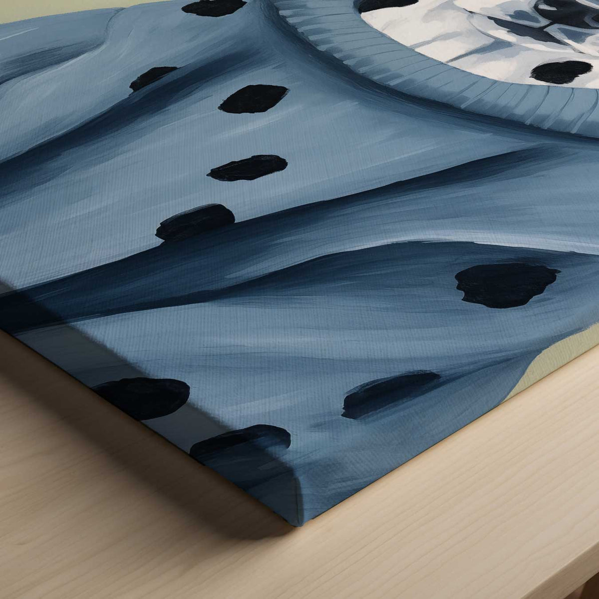 Stijlvolle Dalmatiër in Blauwe Trui – canvas kunstwerk als wanddecoratie