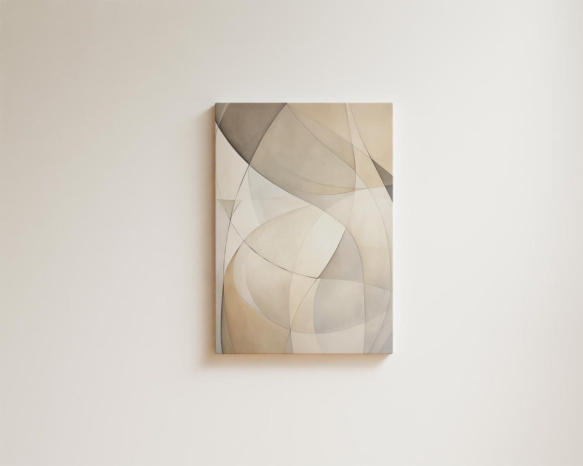 Zachte Abstracte Lijnen – kunstwerk met zwarte baklijst