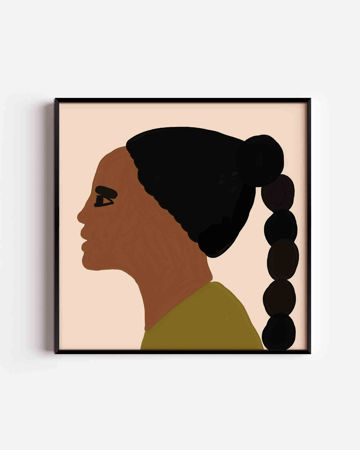 Profiel van vrouw – kleurrijke illustratie poster als wanddecoratie