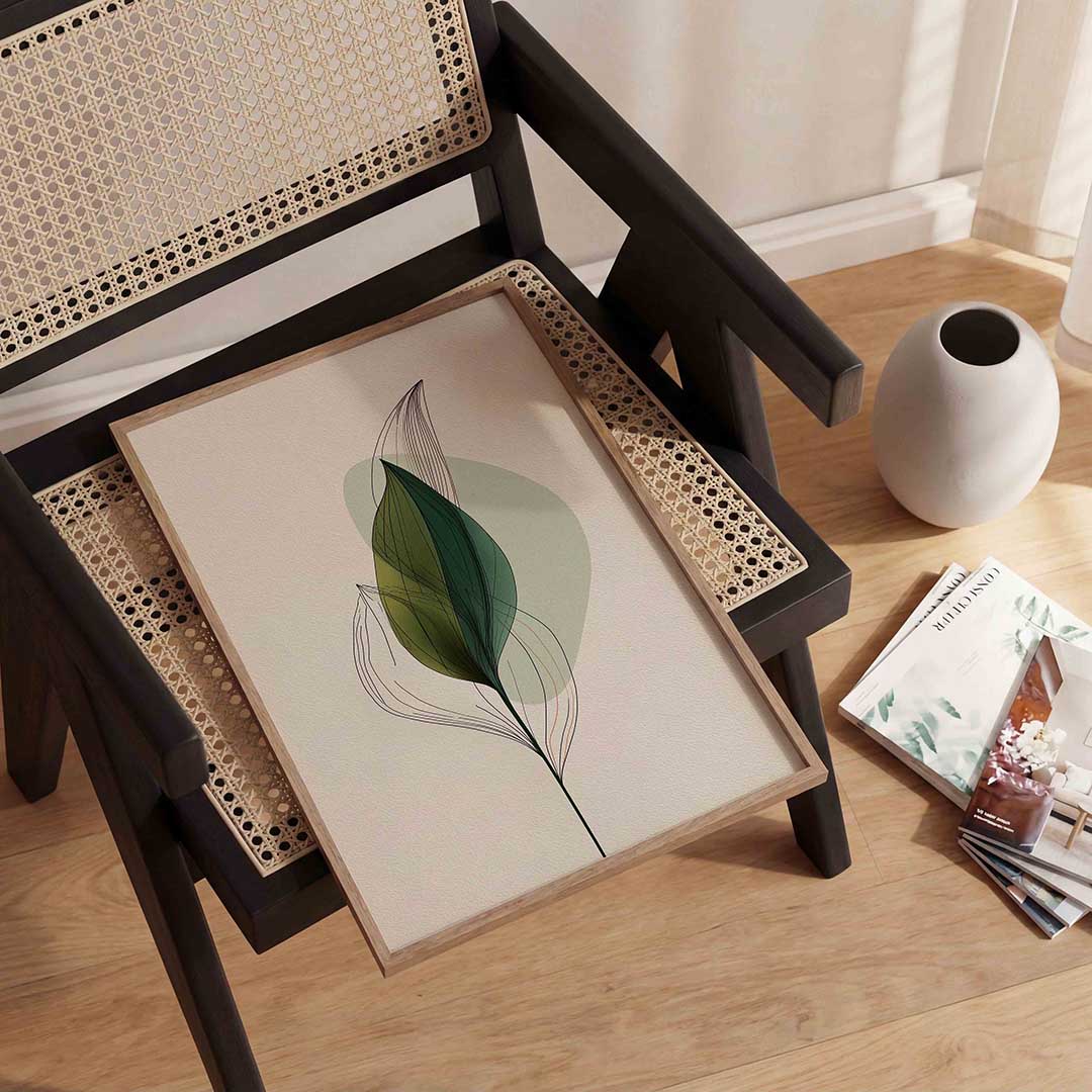 Groene bladeren – abstracte wandkunst als portret poster