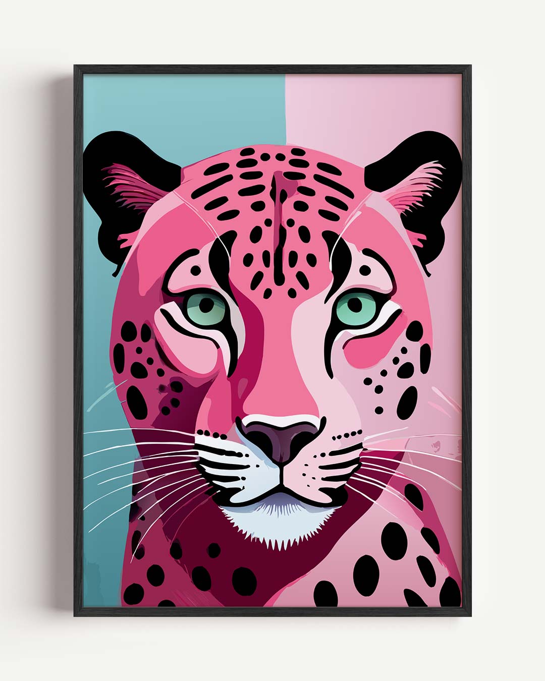 Kleurrijke Luipaard – dieren portret poster als wanddecoratie