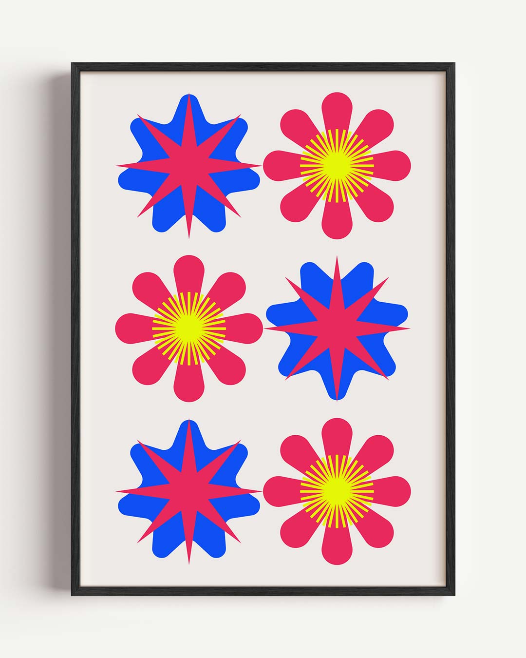 Bloemenexplosie – kleurrijke abstracte portret poster als wanddecoratie