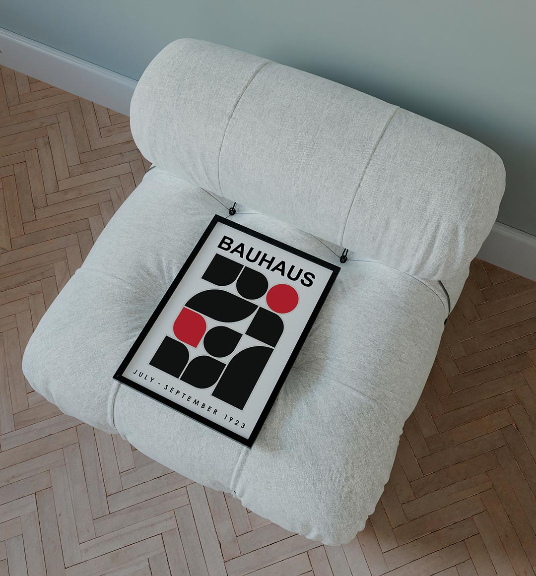  – staande Bauhaus poster voor aan de muur