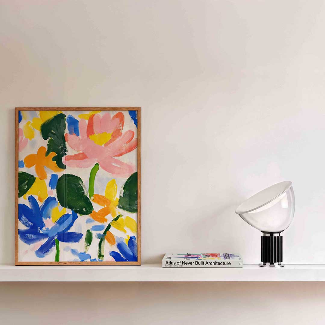 Bloemen en bladeren – bloemen wandkunst als portret poster