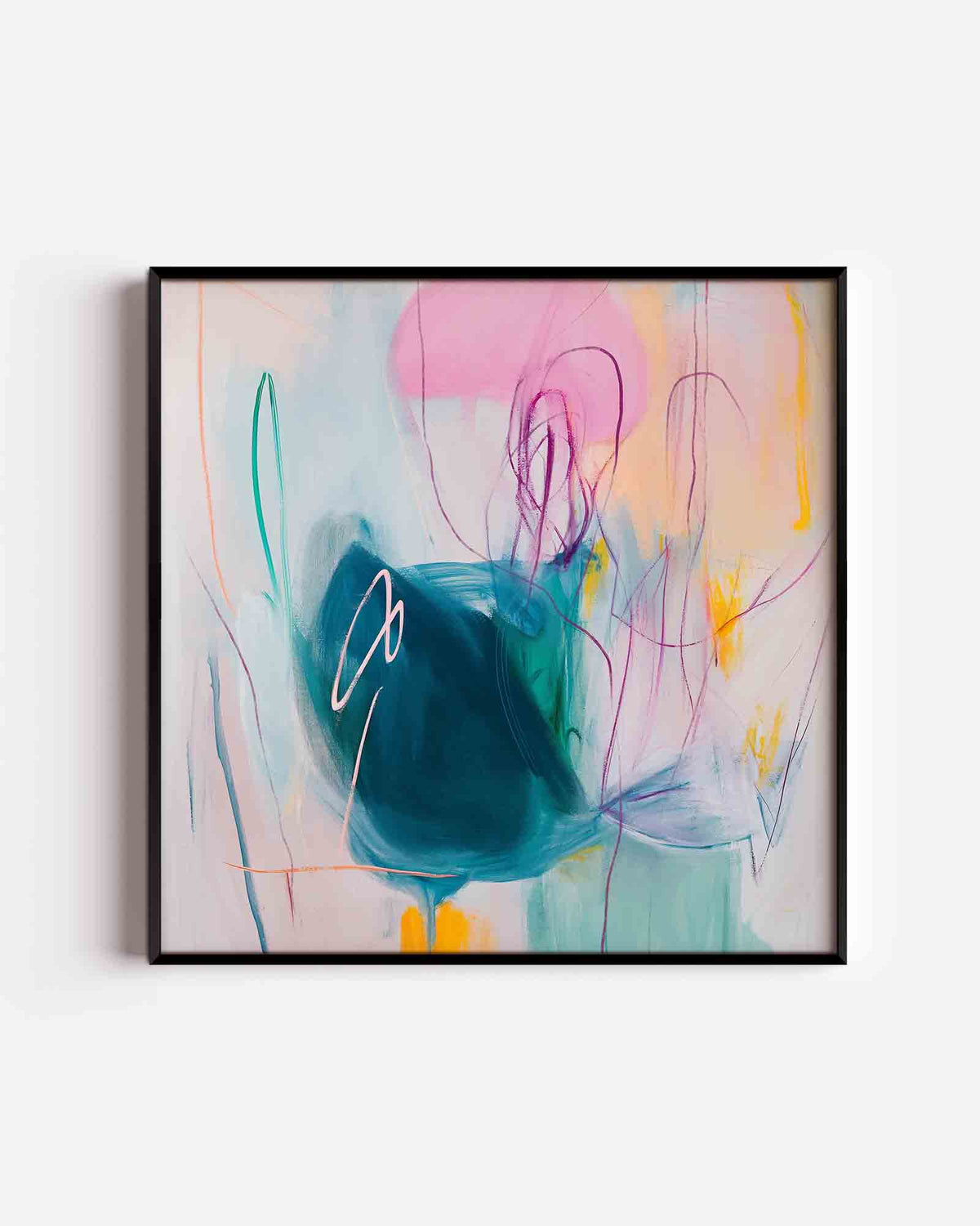 Abstracte vormen en kleuren – vierkante poster met kleur en vormen als wanddecoratie