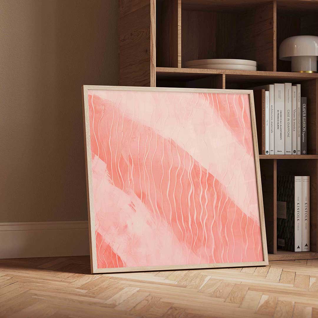 Golvende lijnen – geïllustreerde wandkunst als vierkante poster