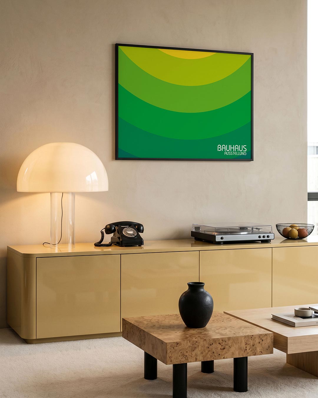 Kleurvlakken boog – moderne Bauhaus wandkunst als poster