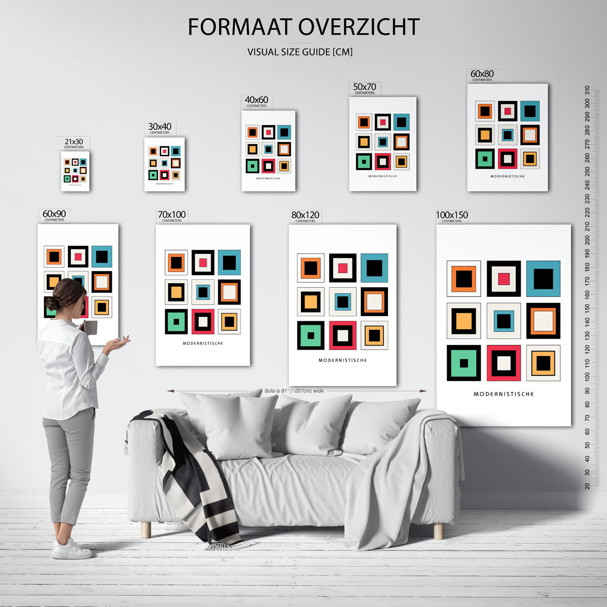 Vorm en kleurvlakken – geometrische poster in Bauhaus-stijl van WallArtistic