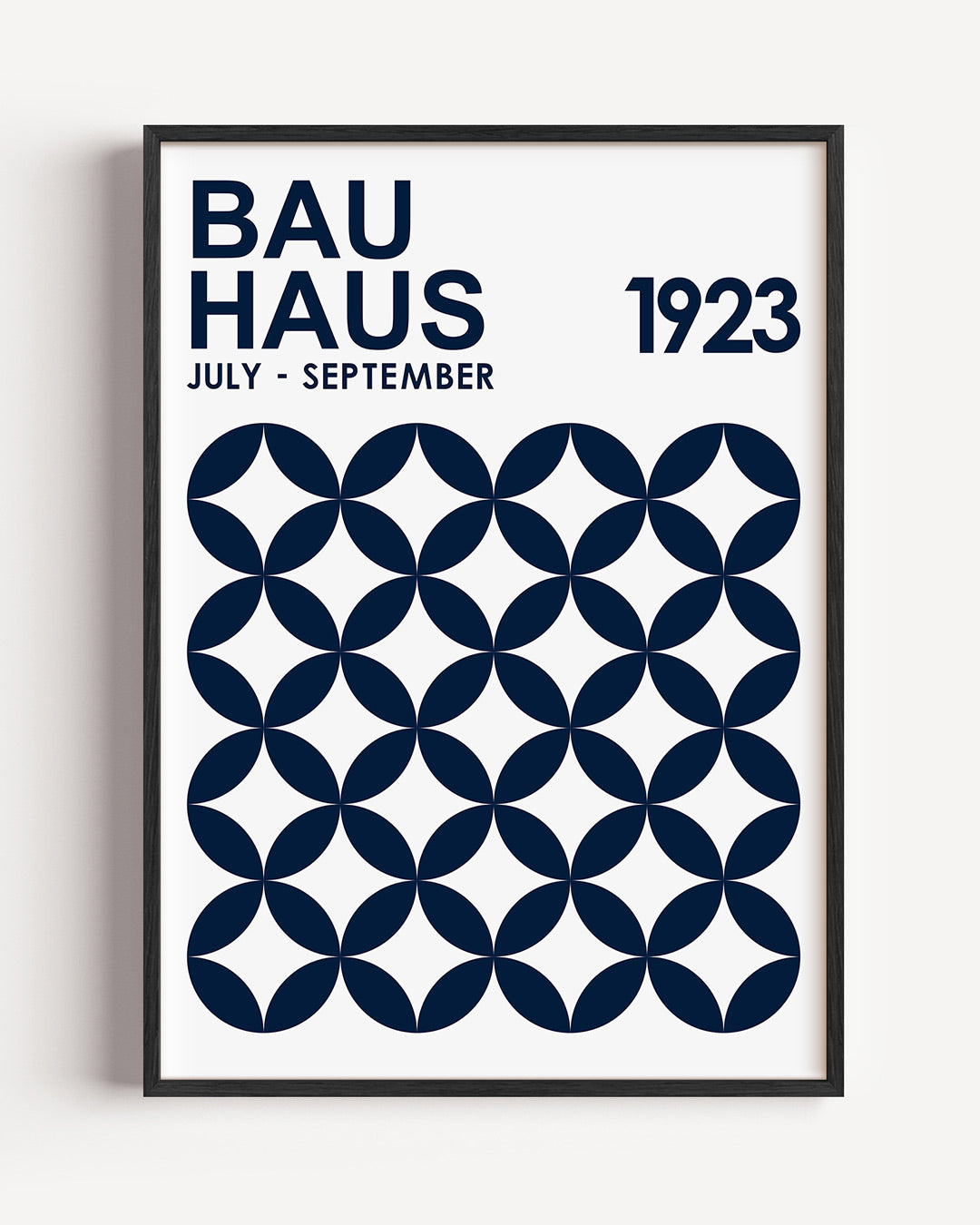 Cirkelpatroon en tekst – staande Bauhaus poster als wanddecoratie