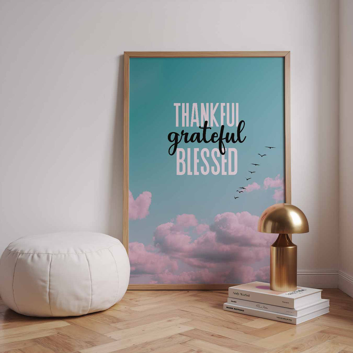 Thankful Grateful Blessed – staande muurposter met quote