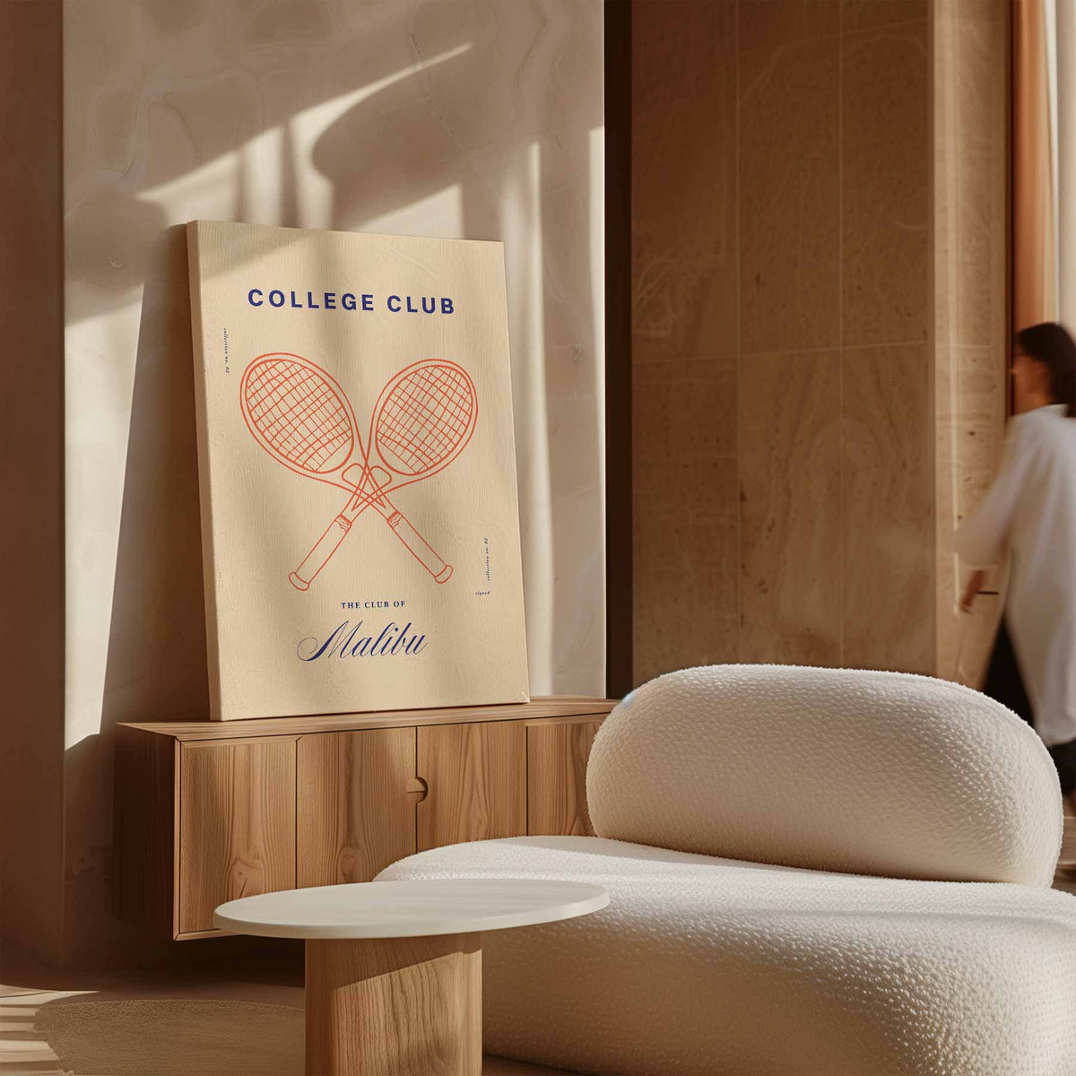 Tennisstijl in Malibu – dibond wanddecoratie in staand formaat