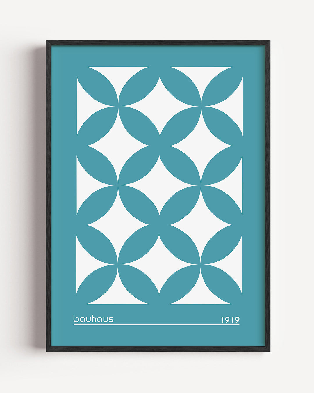 Vormritme en kleur – staande Bauhaus poster als wanddecoratie