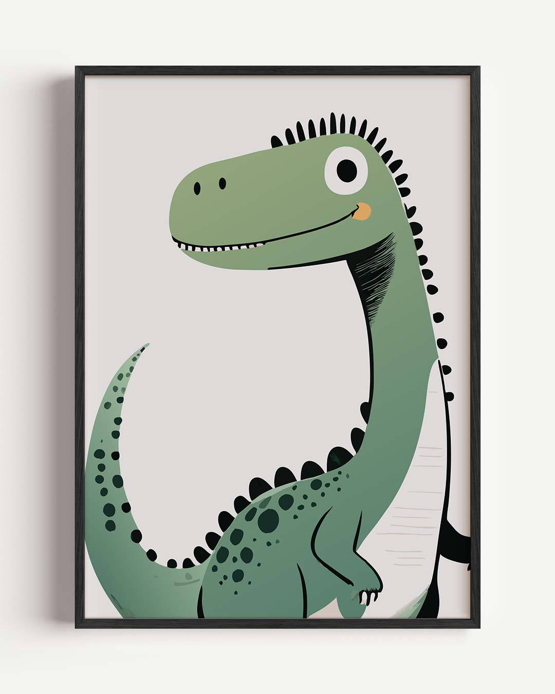 Schattige Dino Vriend – kids portret poster als wanddecoratie
