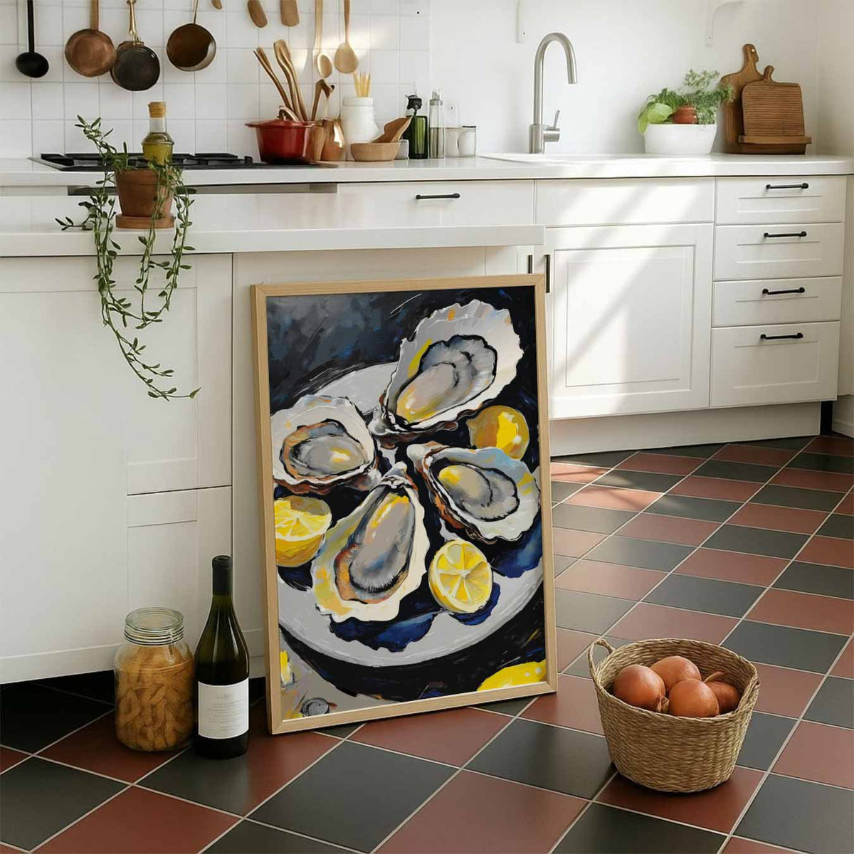 Verleidelijke Zeevruchten Illustratie – staande muurposter voor keuken of eethoek