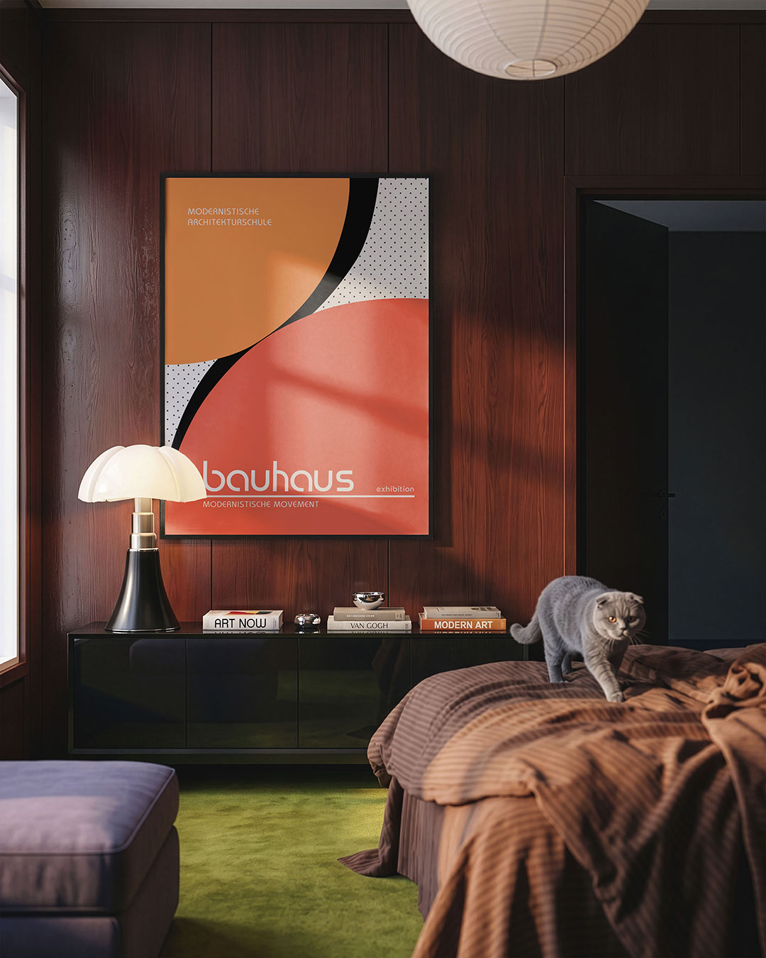 Kleurvlakken en lijnen – geometrische Bauhaus poster in staand formaat