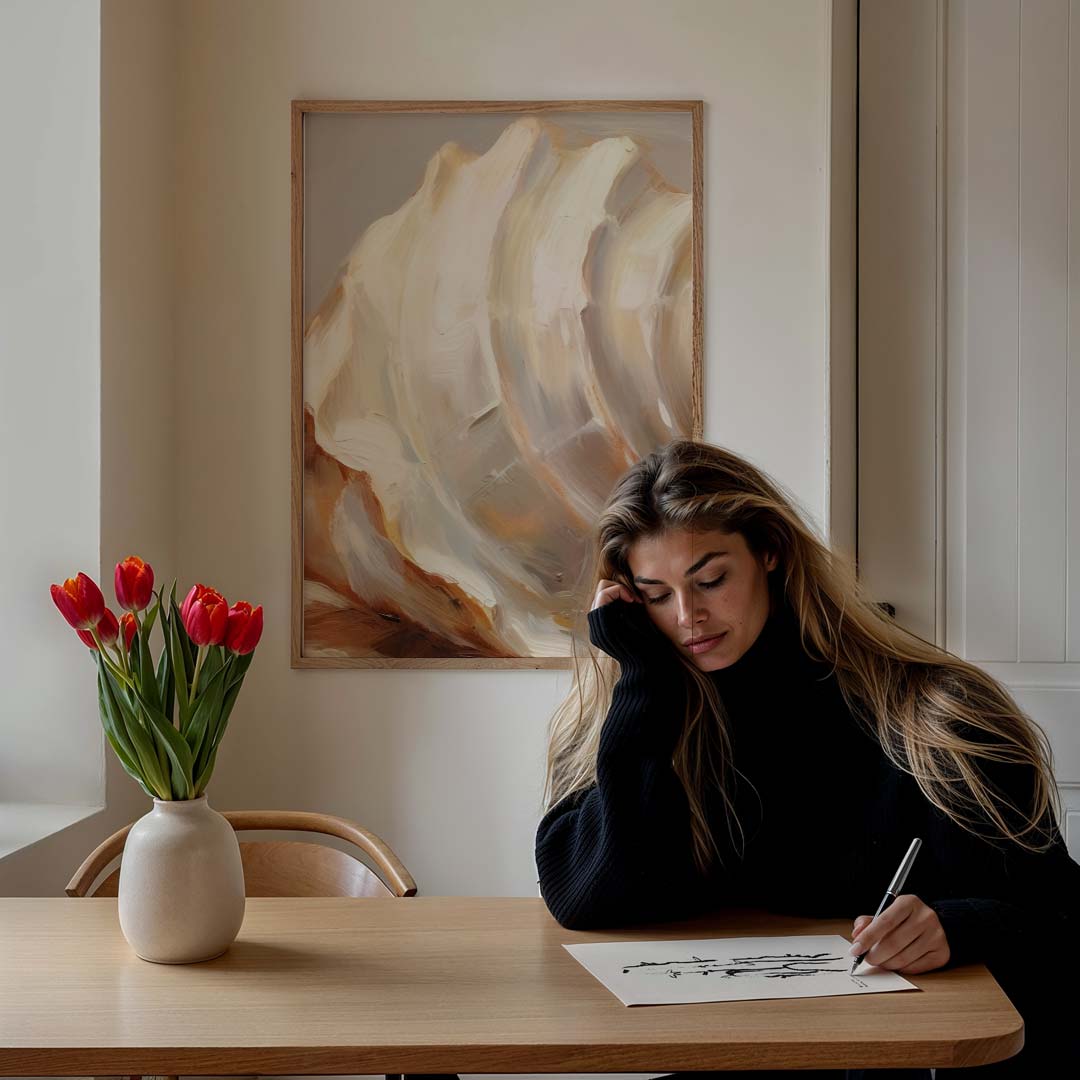 Elegant Schelpkunstwerk – staande muurposter met dierenthema
