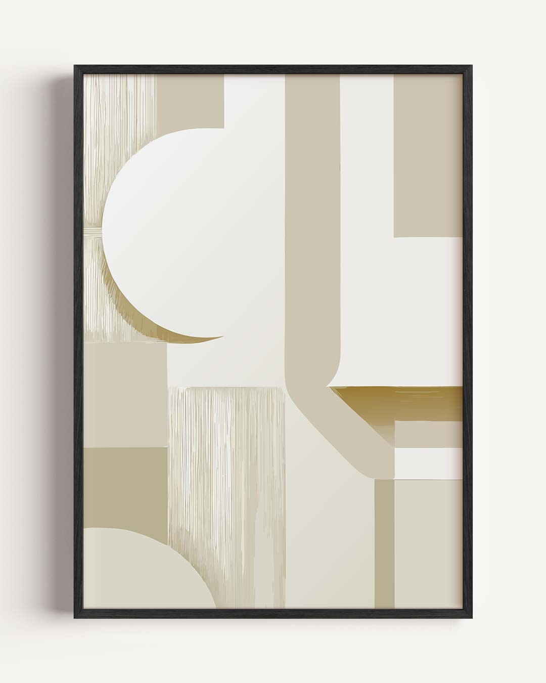Minimalistische Beige Kunstposter – kleurrijke abstracte portret poster als wanddecoratie