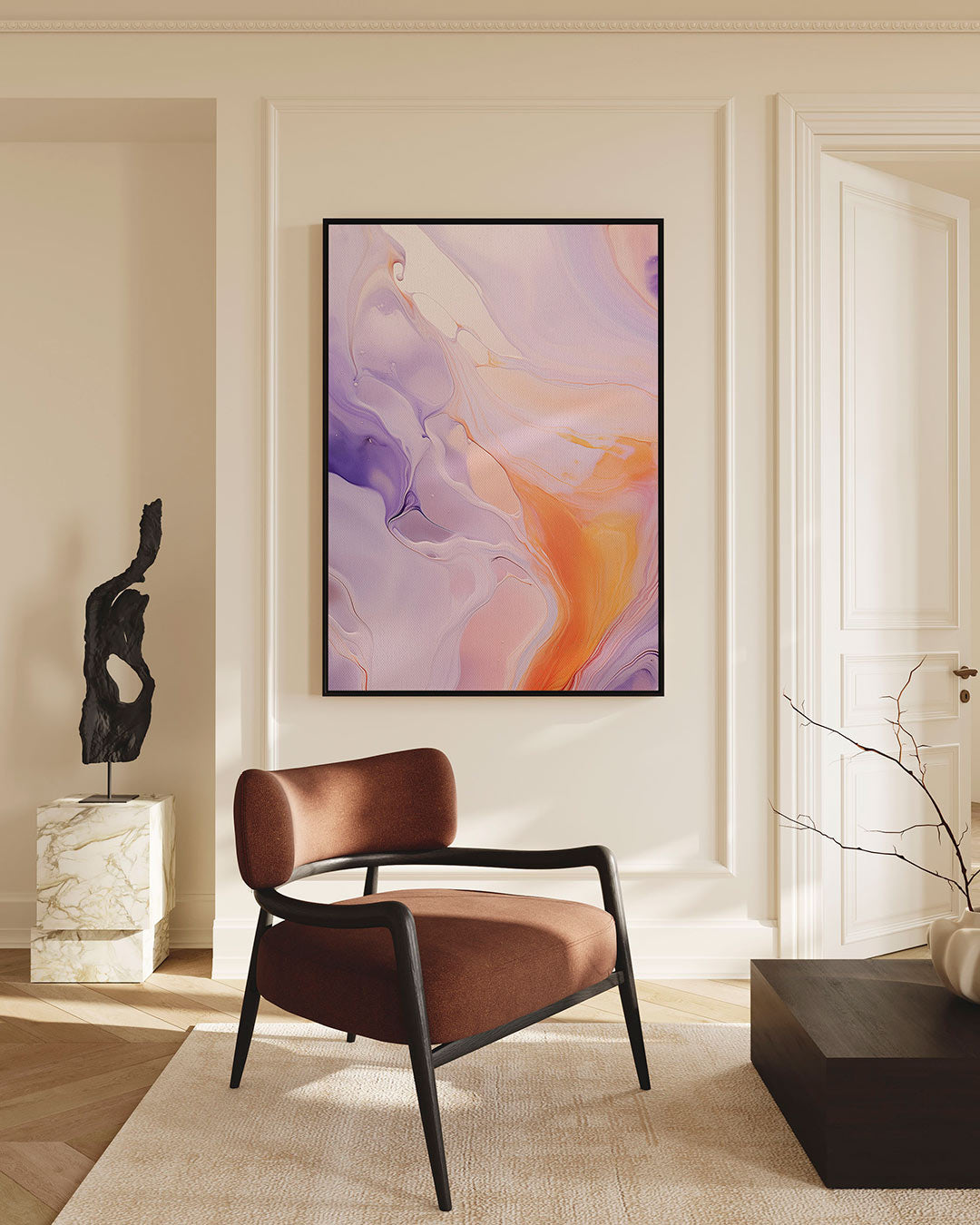 Vloeiende kleurencompositie – Golvende – staande wanddecoratie