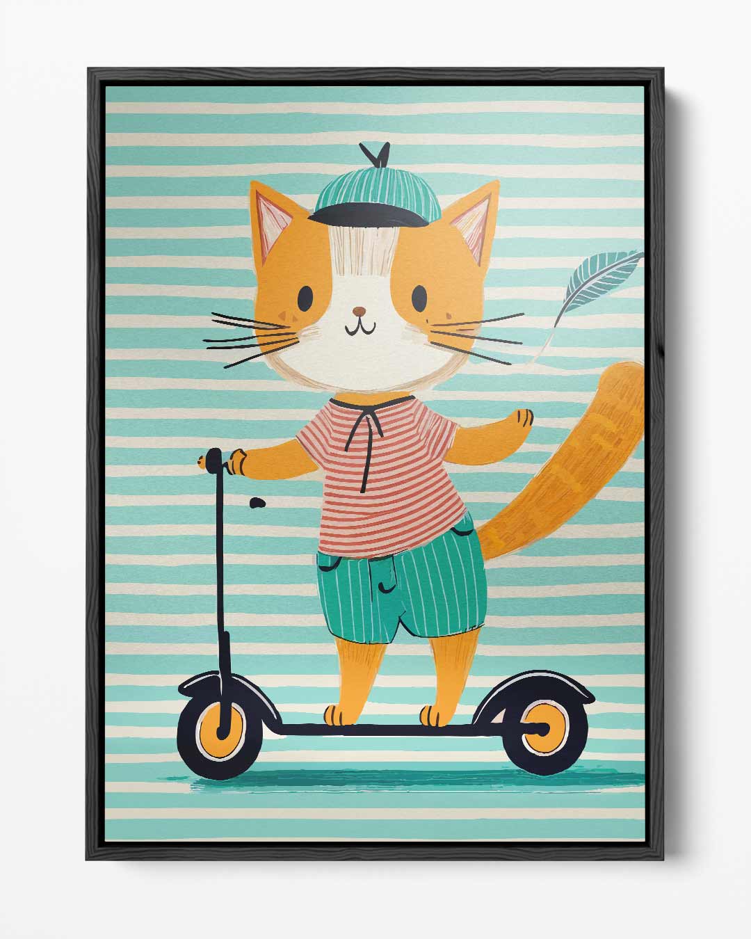 Kat op Step – portret kunstwerk als wanddecoratie