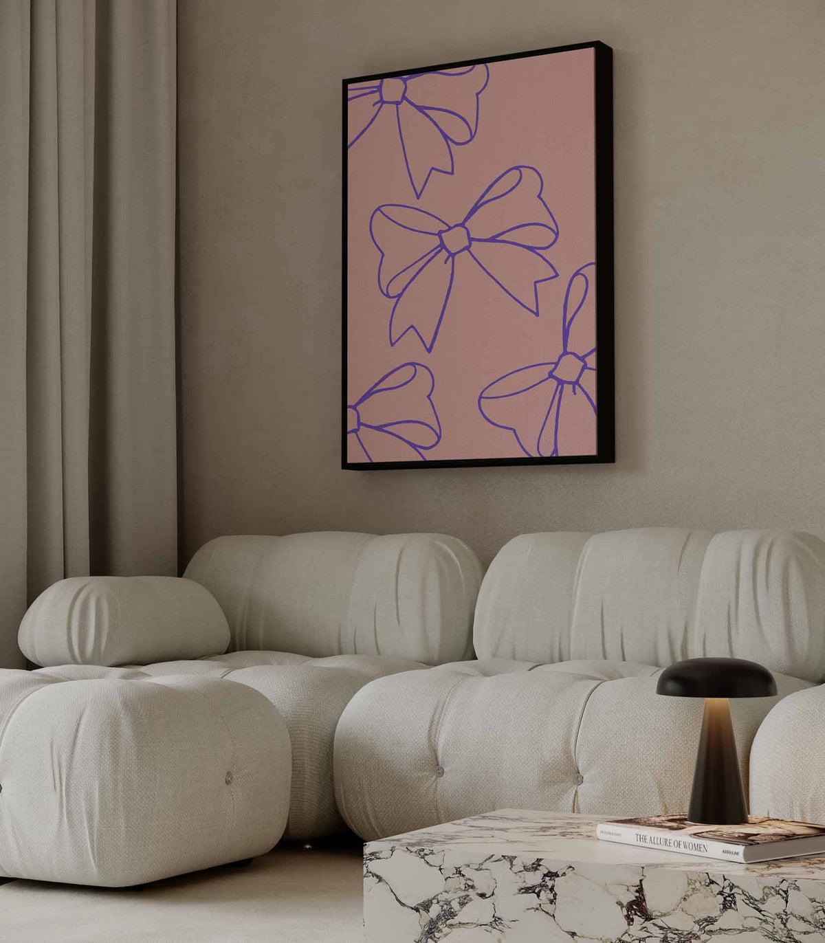Speelse Strikjes – canvas wanddecoratie in portret formaat