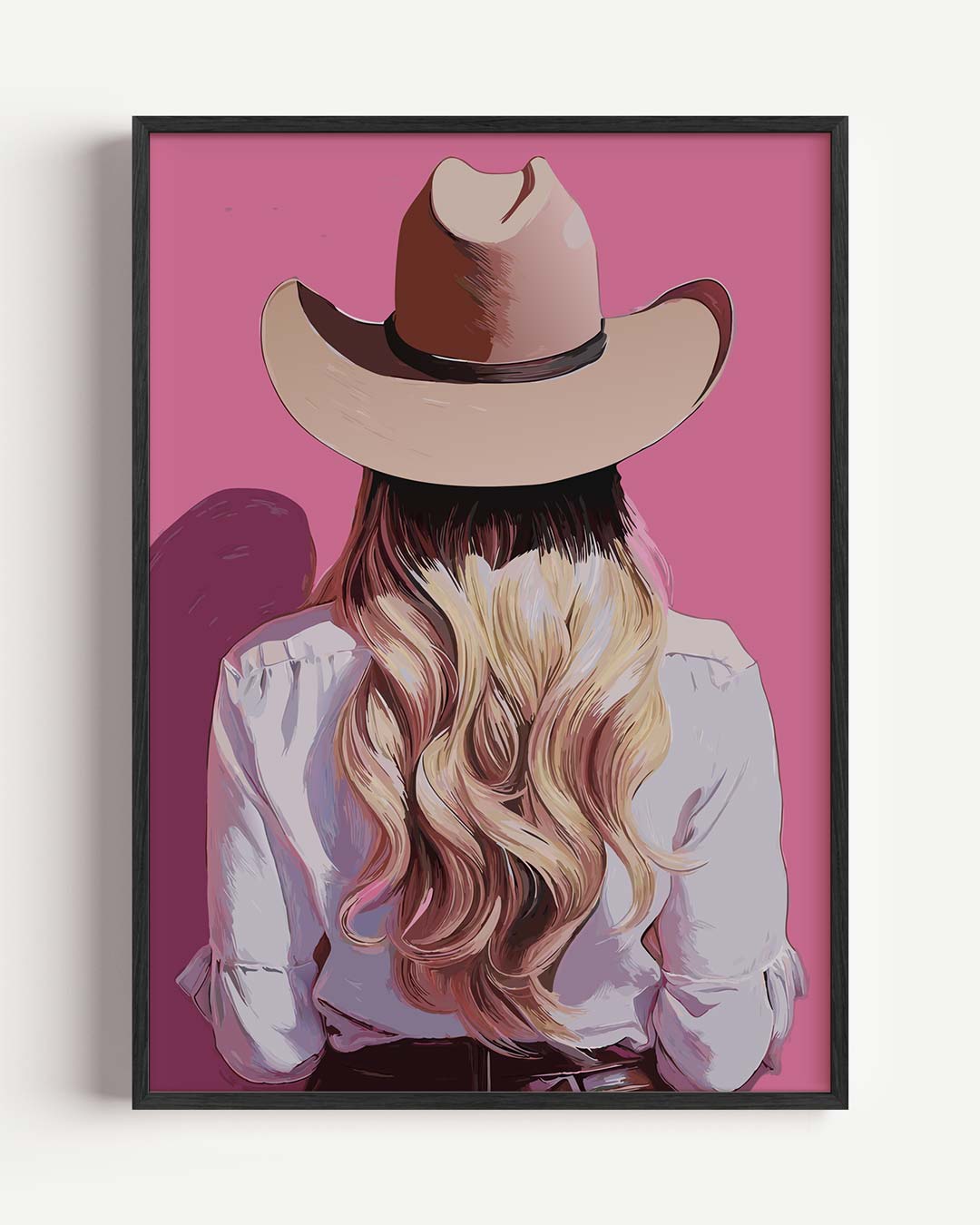 Stijlvolle Cowgirl – paas portret poster als wanddecoratie