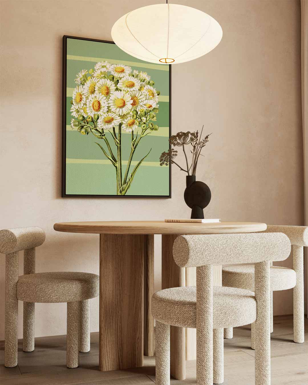 Frisse Margrietjes in de Herfst – canvas wanddecoratie in portret formaat