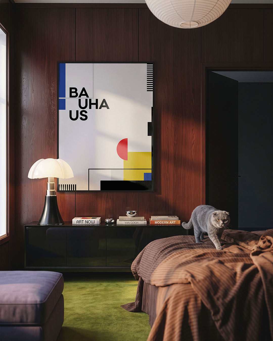 Vormen en kleurvlakken – geometrische Bauhaus poster in staand formaat