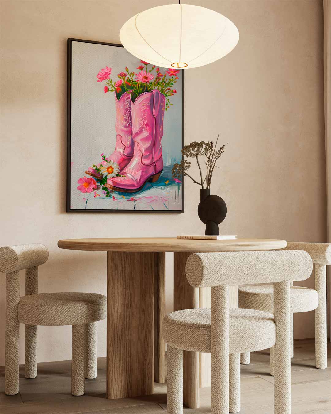 Bloemenlaarzen Kunstwerk – dibond wanddecoratie in staand formaat