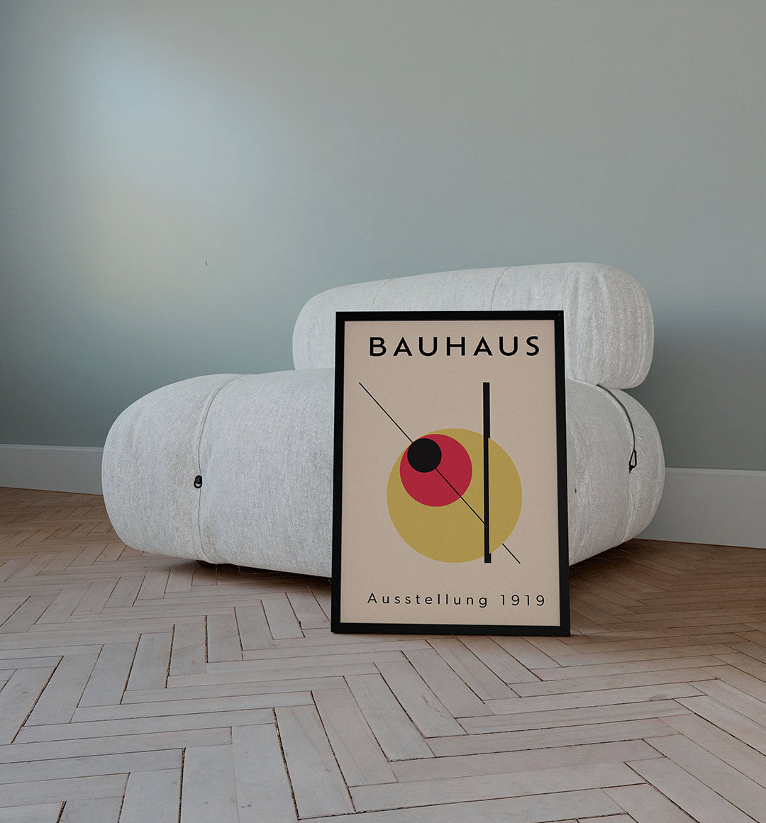 Vorm en balans – staande Bauhaus poster voor aan de muur