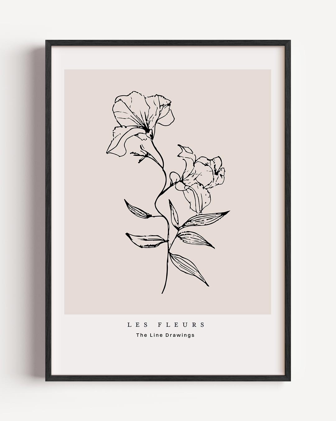 Minimalistische Bloemenlijntekening – bloemen portret poster als wanddecoratie