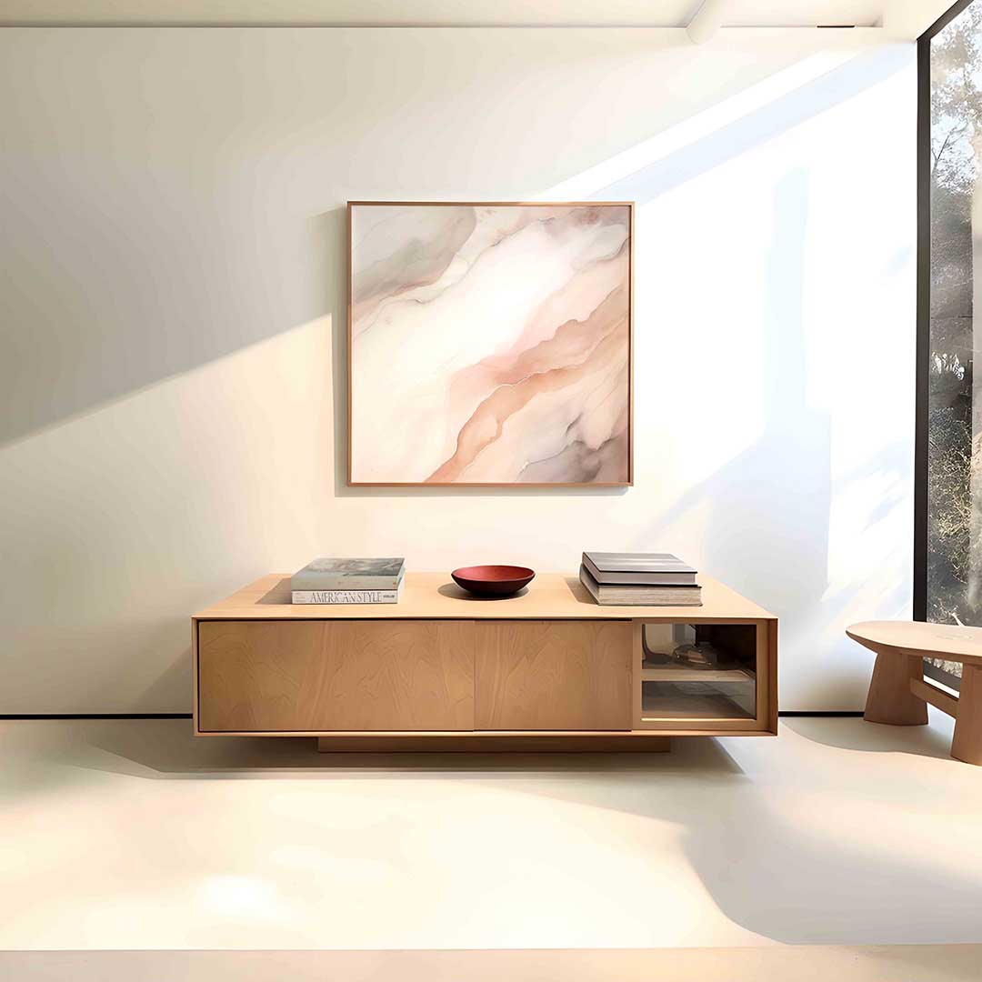 Abstracte lijnen – vierkante zachte abstracte wanddecoratie van WallArtistic