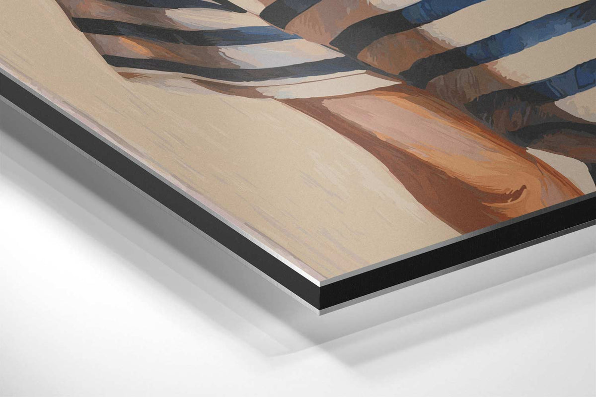 Strepen en Stille Reflectie – canvas kunstwerk als wanddecoratie
