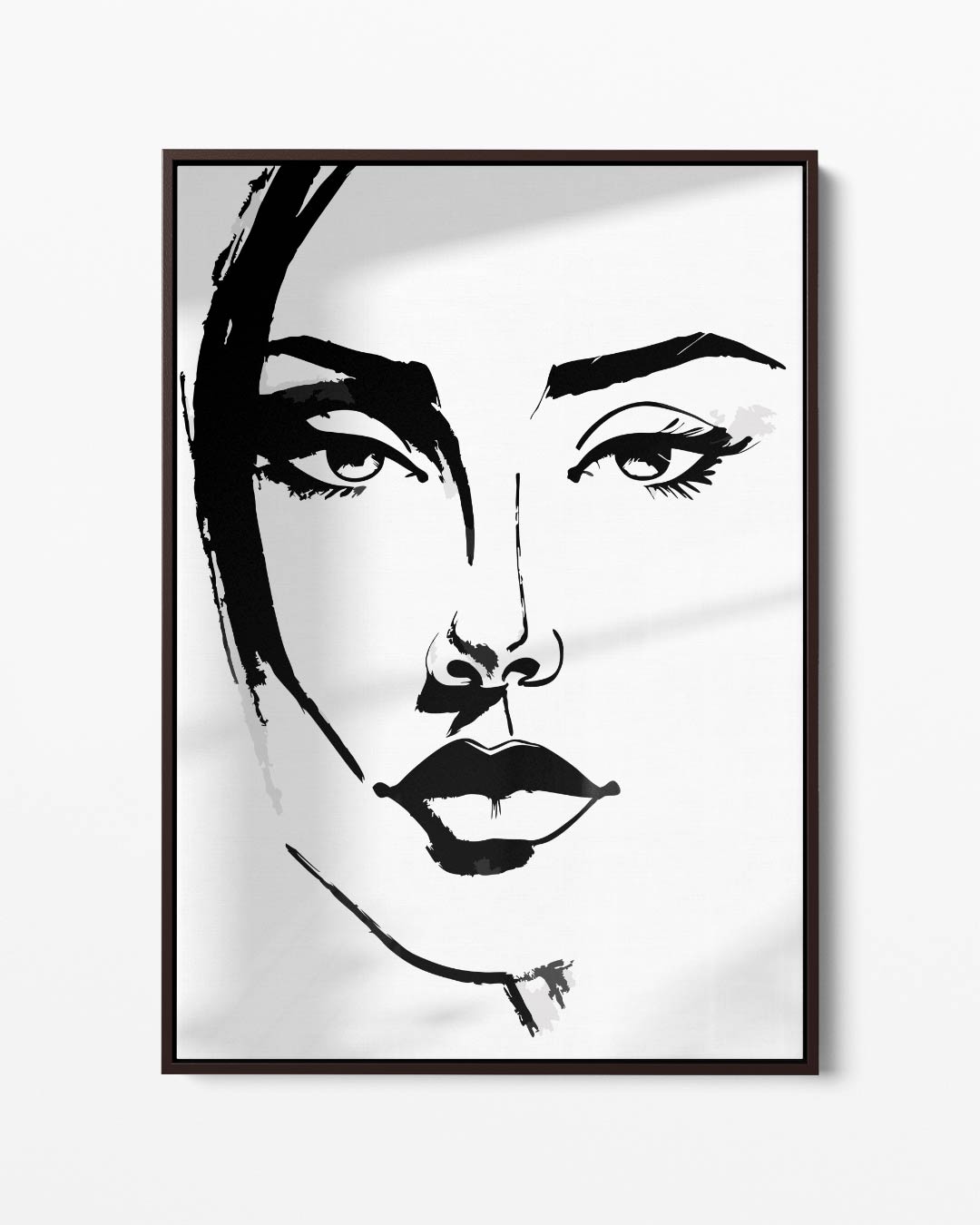 Minimalistisch Portret – portret kunstwerk als wanddecoratie