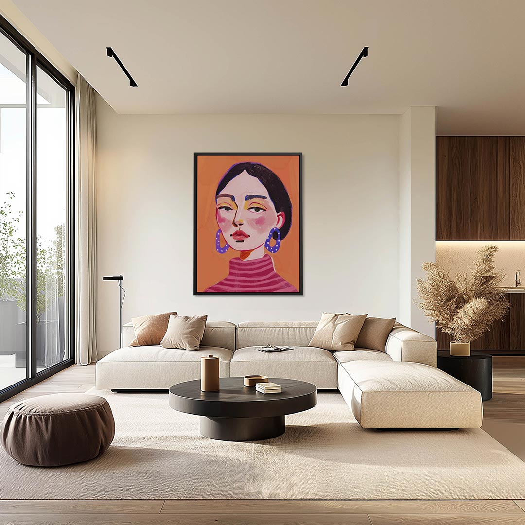 Vrouwelijk portret – moderne staande wandkunst