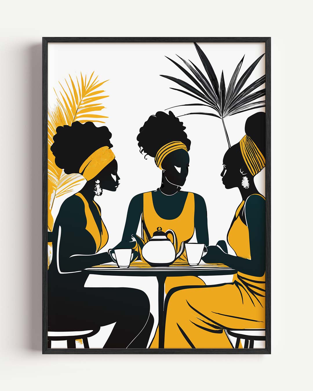 Vrouwelijke Vriendschap aan Tafel – zomer portret poster als wanddecoratie
