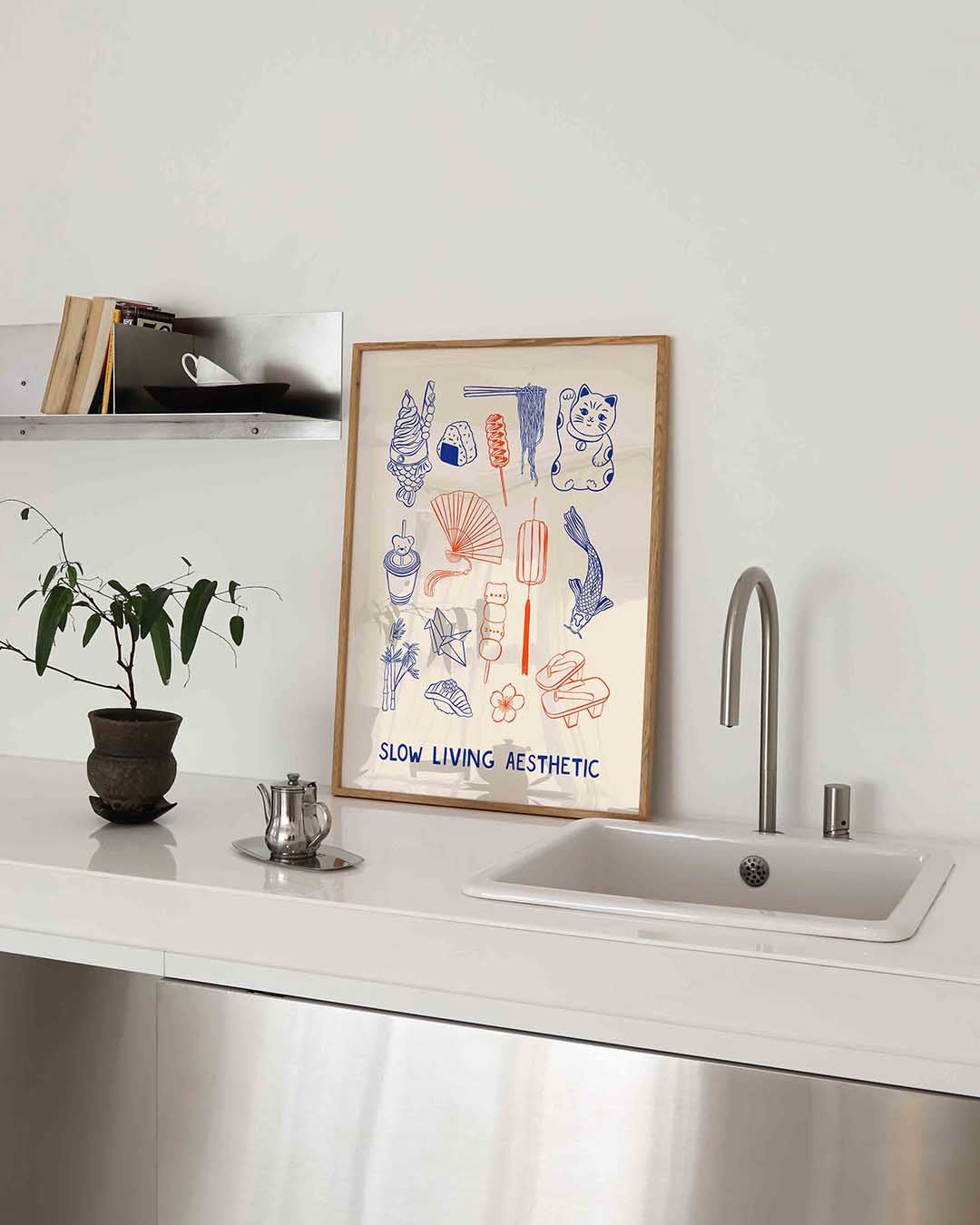 Slow living aesthetic – Aziatische poster in staand formaat