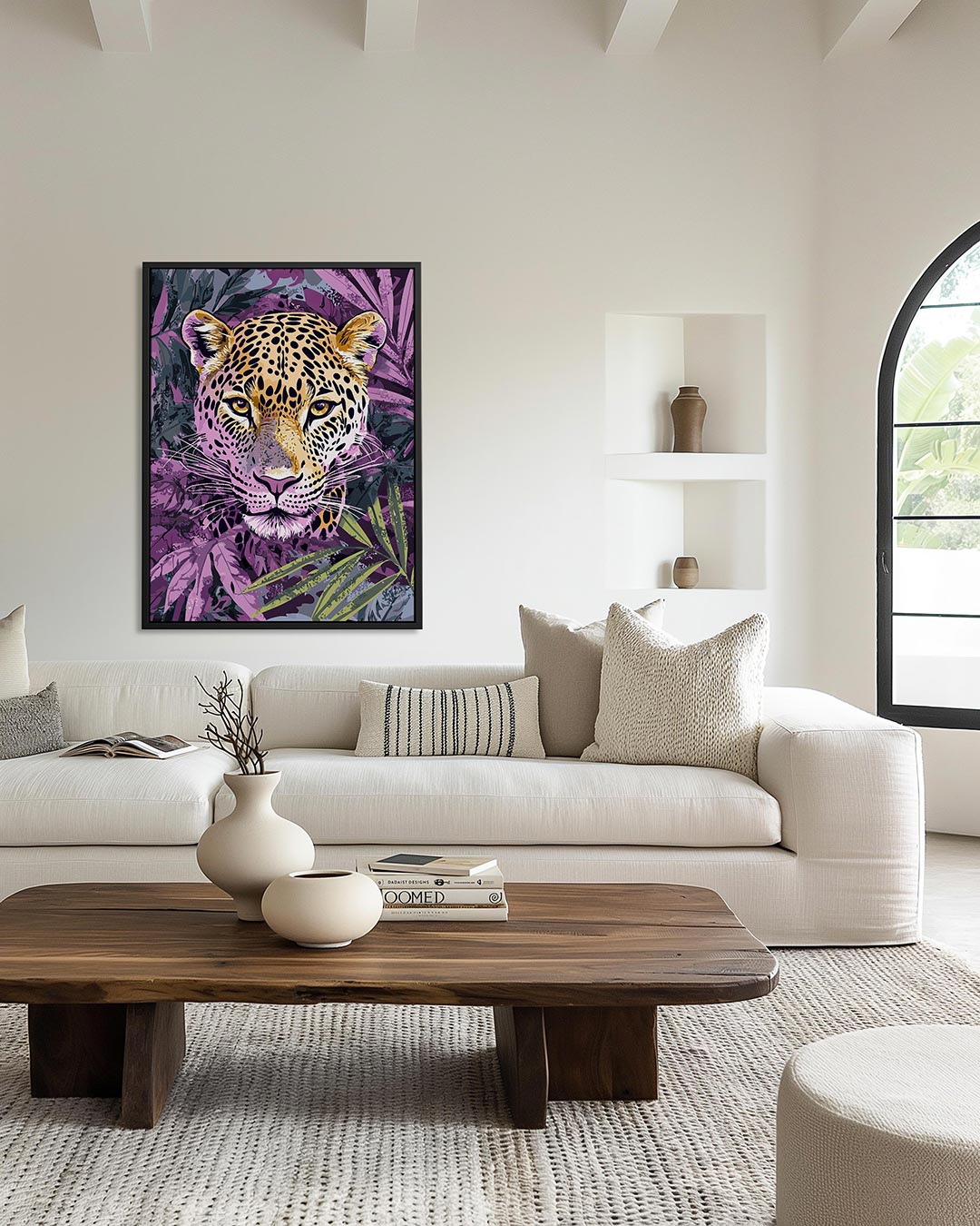Levendige luipaard – staand wanddecoratie kunstwerk